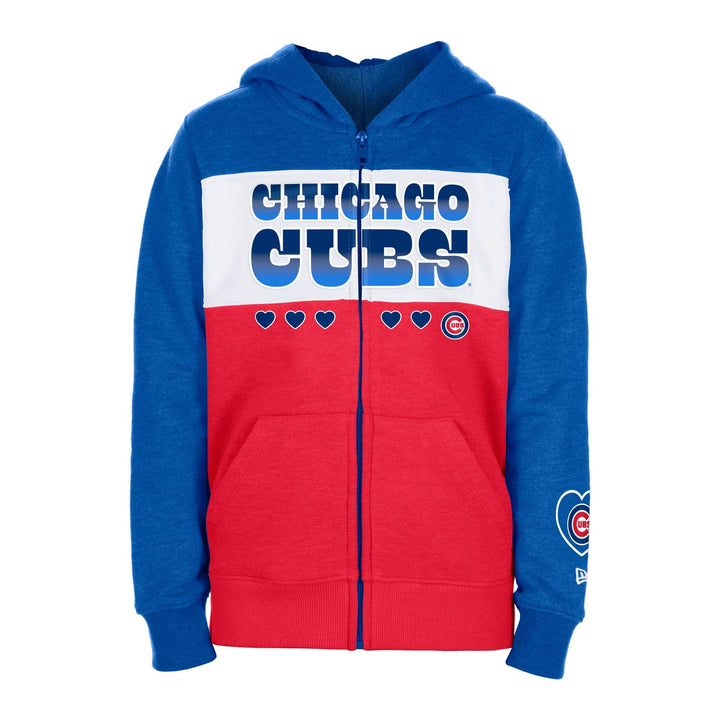 Chicago Cubs New Era Youth Red and Blue Zip Up Hoodie