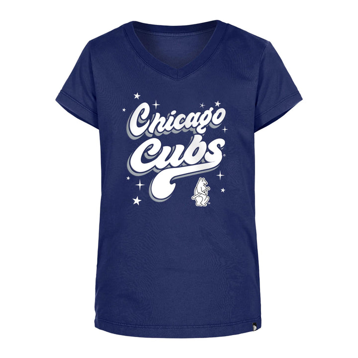 Chicago Cubs New Era Youth 1914 Star V-neck Tee