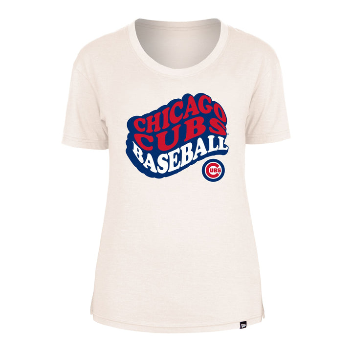 Chicago Cubs New Era Women's Ivory Open Back Tee