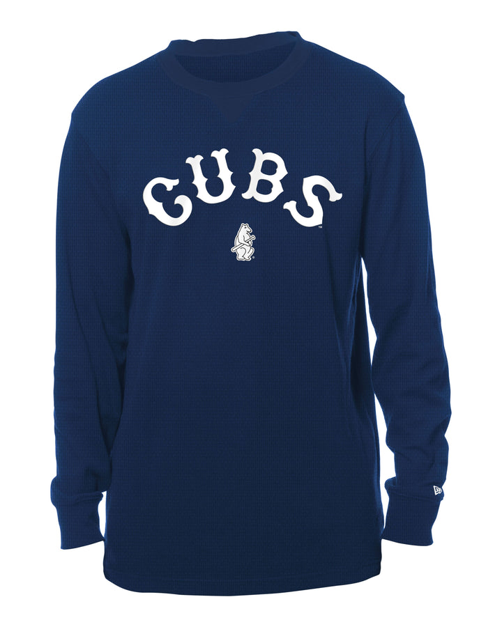 Chicago Cubs New Era Men's 1914 Long Sleeve Navy Henley