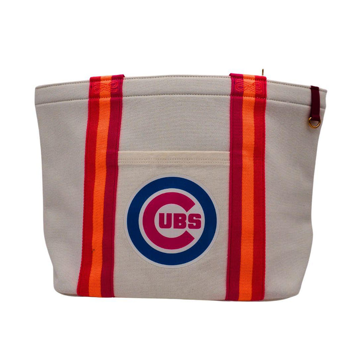 CHICAGO CUBS LUSSO BULLSEYE CANVAS TOTE BAG