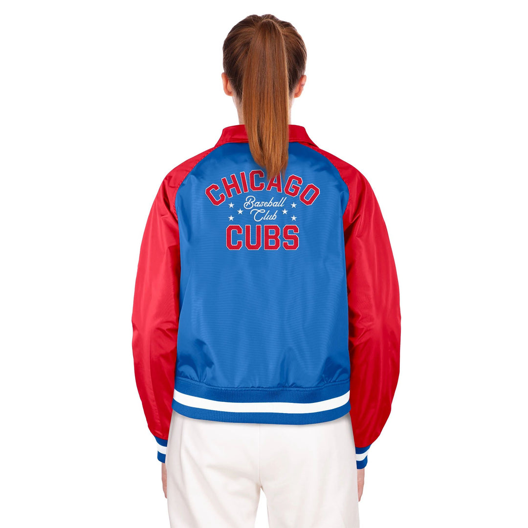 CHICAGO CUBS NEW ERA WOMEN'S RED AND BLUE COACH JACKET