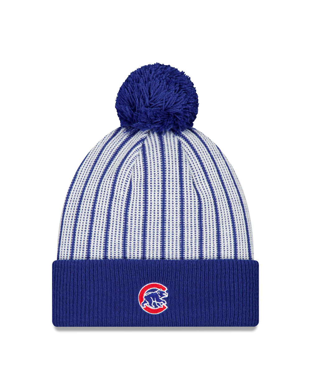 Chicago Cubs Logo Pinstripe Knit Royal/White by New Era Knits NEW ERA CAP COMPANY INC