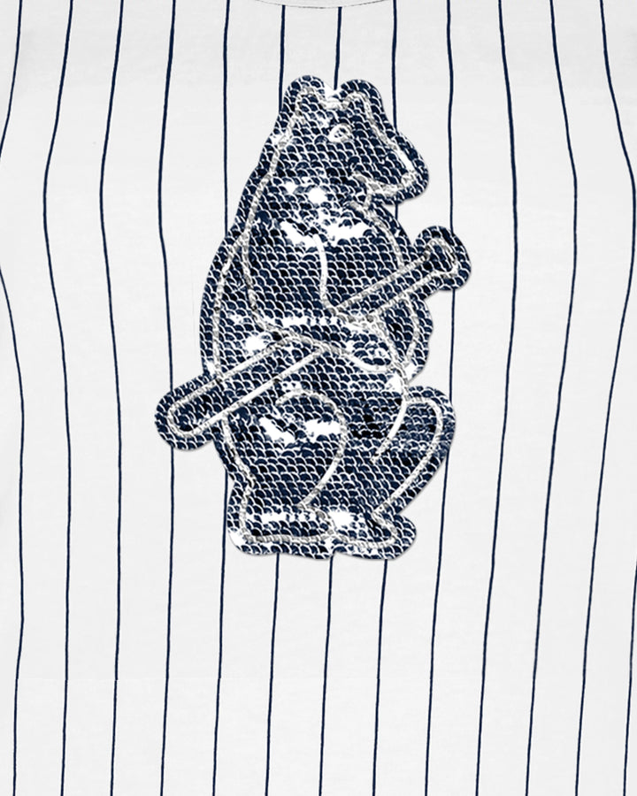 Chicago Cubs 1914 Gameday Tank Pinstripe White by New Era Women's Tank Top NEW ERA CAP COMPANY