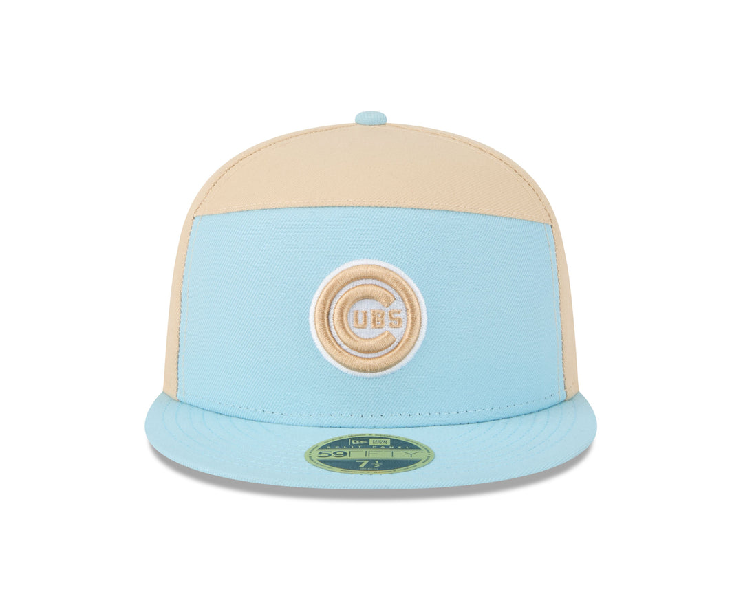 Chicago Cubs Logo 2-Tone Color Pack 59FIFTY Blue Tan Cap by New Era Caps New Era