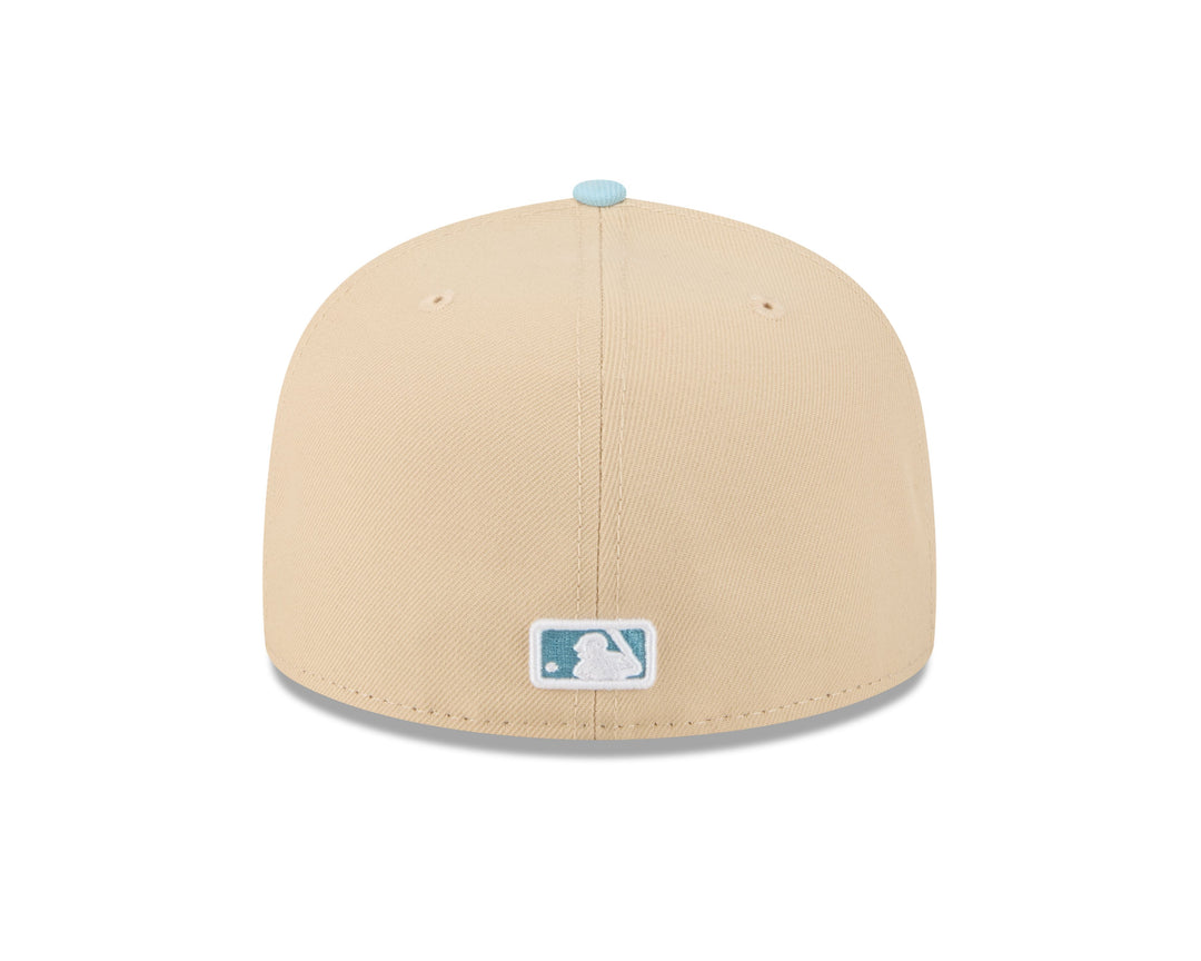 Chicago Cubs Logo 2-Tone Color Pack 59FIFTY Blue Tan Cap by New Era Caps New Era