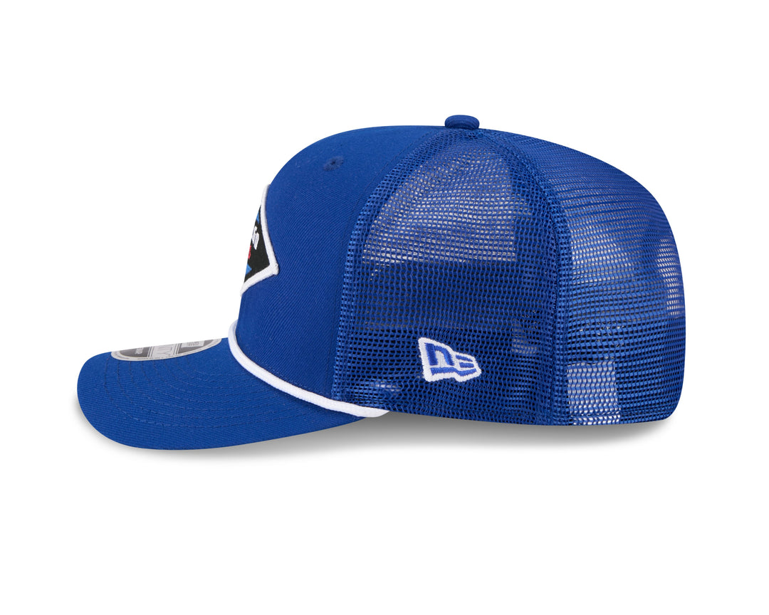 Chicago Cubs Patch Trucker 9SEVENTY Snapback Blue Cap by New Era Caps New Era