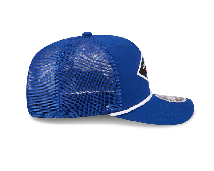 Chicago Cubs Patch Trucker 9SEVENTY Snapback Blue Cap by New Era Caps New Era