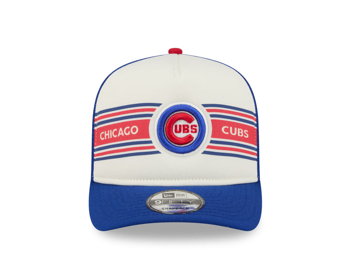 Chicago Cubs Logo Banner 950 Adjustable Cap White Blue by New Era Caps NEW ERA CAP COMPANY INC