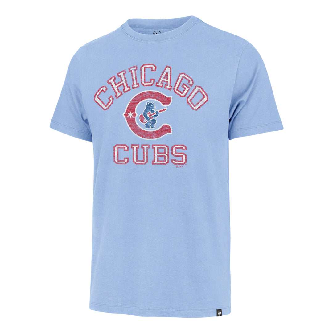 Chicago Cubs Blues Alt C Bear City Light Blue Franklin Unisex Tee by '47 Brand Short Sleeve Tees '47 BRAND