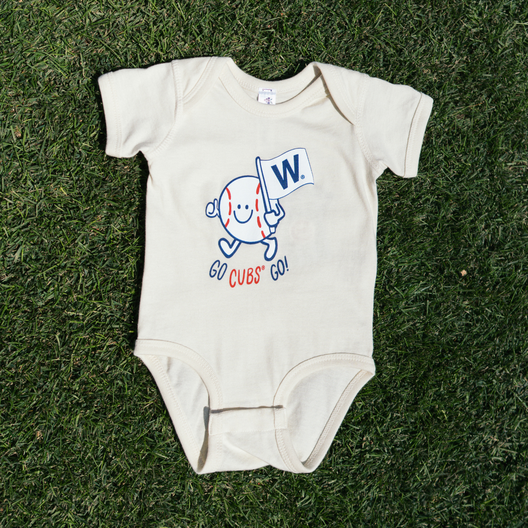 Chicago Cubs x Mini Wonder W Flag Buddy Onesie — Cream