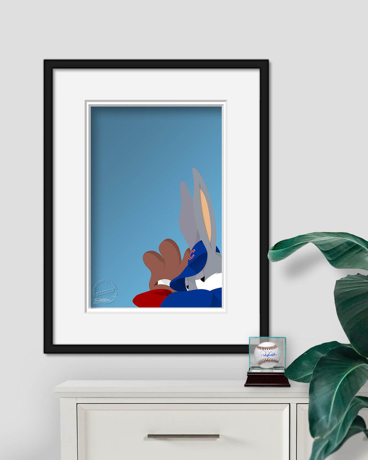 CHICAGO CUBS S. PRESTON BASEBALL BUGS ART PRINT