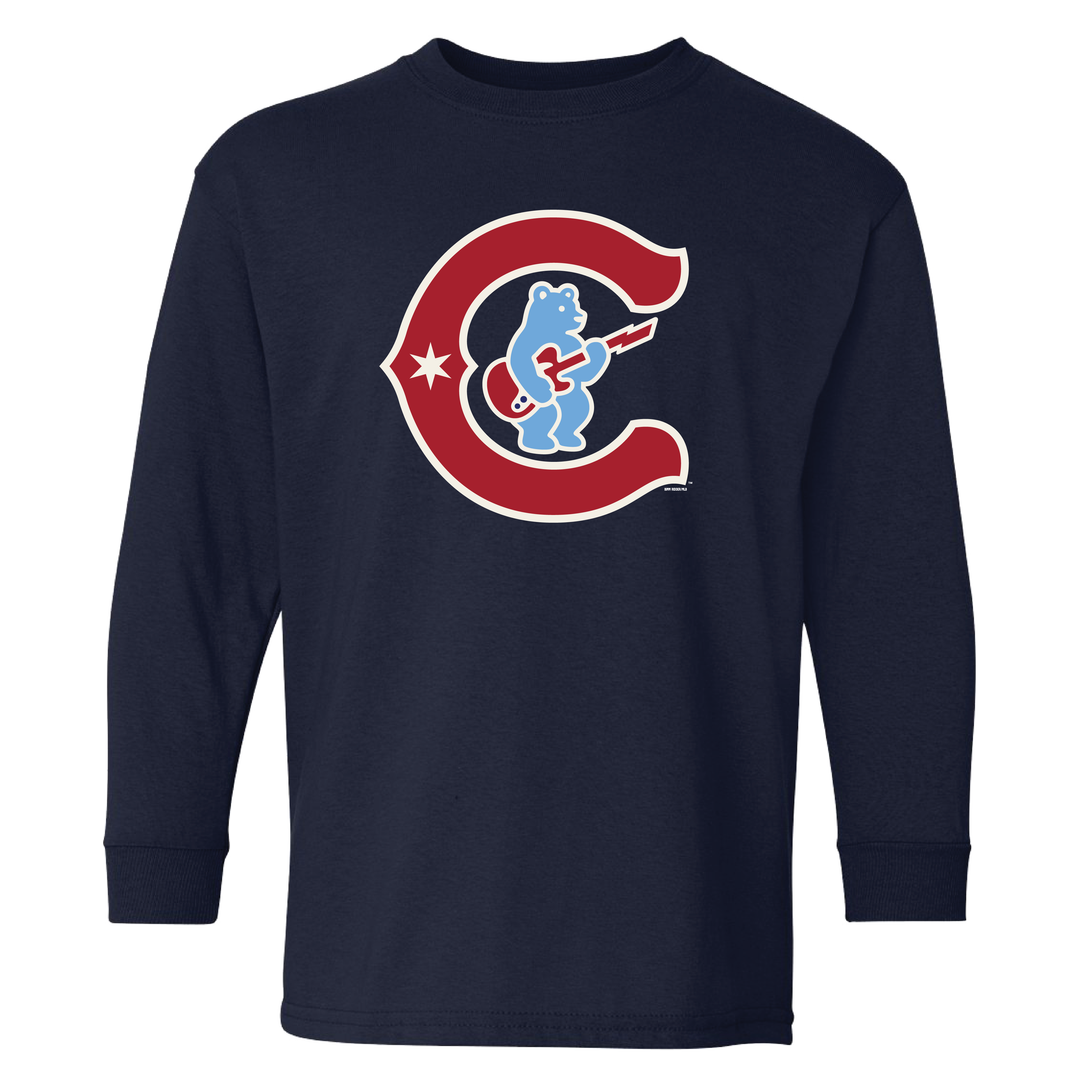 Chicago Cubs Rock Bear in C Youth Long Sleeve Tee BIMM RIDDER