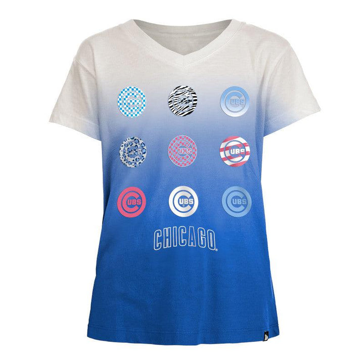 CHICAGO CUBS NEW ERA YOUTH BULLSEYE OMBRE BLUE TEE