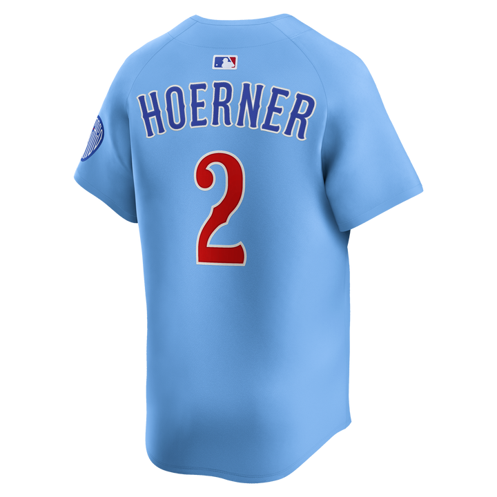 Chicago Cubs Nico Hoerner Blues Alternate Limited Baby Blue Jersey by Nike Jerseys NIKE