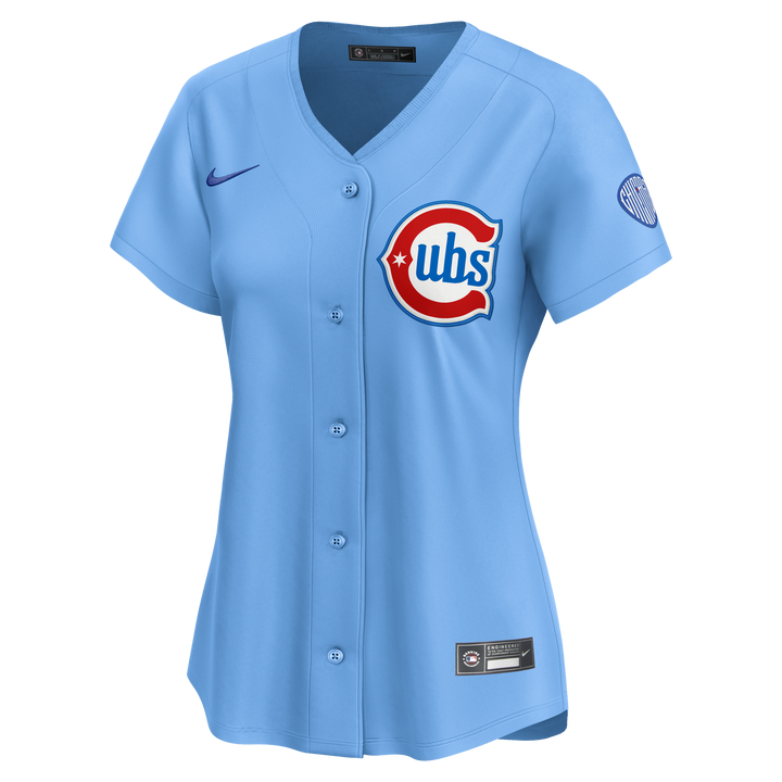 Chicago Cubs Women's Blues Alternate Limited Baby Blue Jersey by Nike Jerseys NIKE