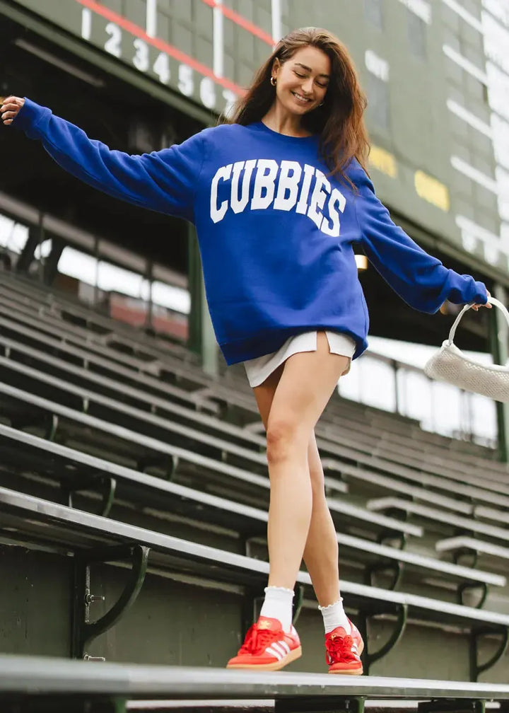 Chicago Cubs X Alice & Wonder Cubbies Puff Royal Blue Sweatshirt Sweatshirts & Hoodies Ivy Shop