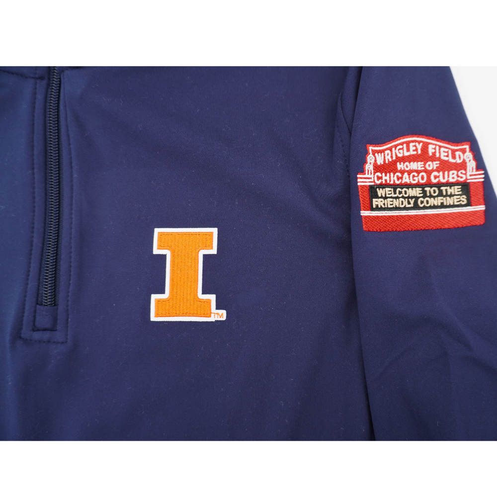 Wrigley Field Marquee X The University of Illinois Urbana-Champaign Men's Hooded Quarter Zip Sweatshirts & Hoodies Ivy Shop