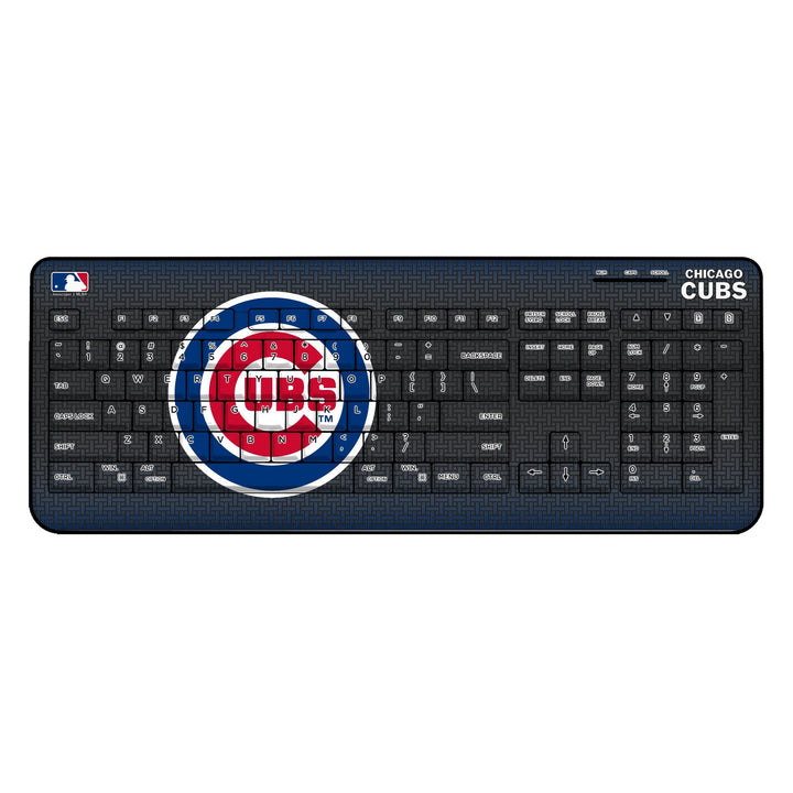 Chicago Cubs Linen Wireless USB Keyboard Office Products Keyscaper