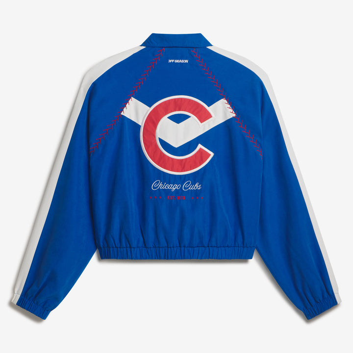 Chicago Cubs Logo Women’s Lightweight Track Jacket in Royal Blue by Off Season Jackets OFF SEASON