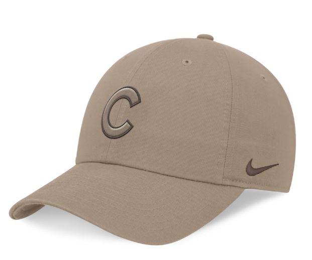 CHICAGO CUBS NIKE STATEMENT C LOGO KHAKI ADJUSTABLE CAP