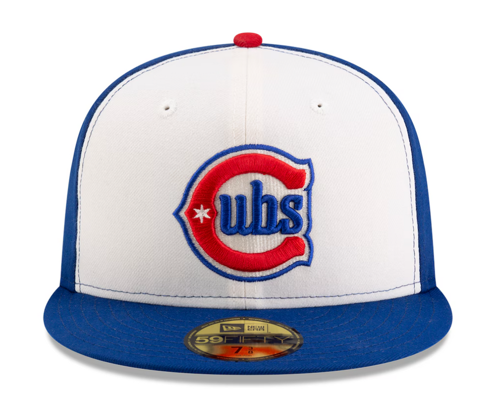 Chicago Cubs Blues Alternate 59FIFTY On-Field White & Royal Fitted Cap by New Era Caps NEW ERA CAP COMPANY INC