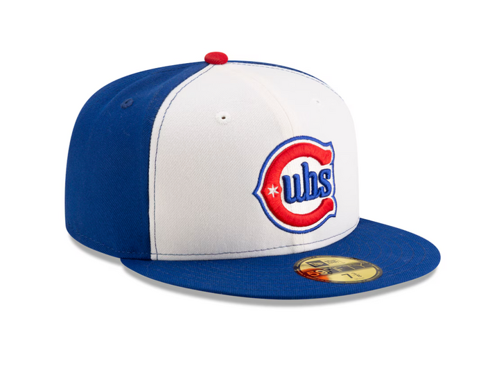 Chicago Cubs Blues Alternate 59FIFTY On-Field White & Royal Fitted Cap by New Era Caps NEW ERA CAP COMPANY INC