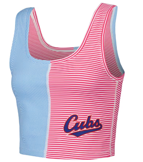 CHICAGO CUBS TEREZ WOMEN'S MULTI STRIPE CROP TANK