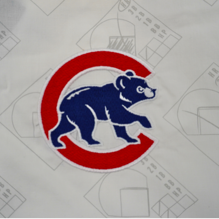 CHICAGO CUBS DARIUS RUCKER MEN'S WALKING BEAR WHITE PRINT BUTTON UP