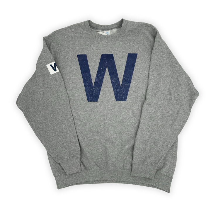 Chicago Cubs Unisex W Collection Grey Crewneck Sweatshirt by New Era Men's Crewneck Sweatshirt NEW ERA CAP COMPANY INC