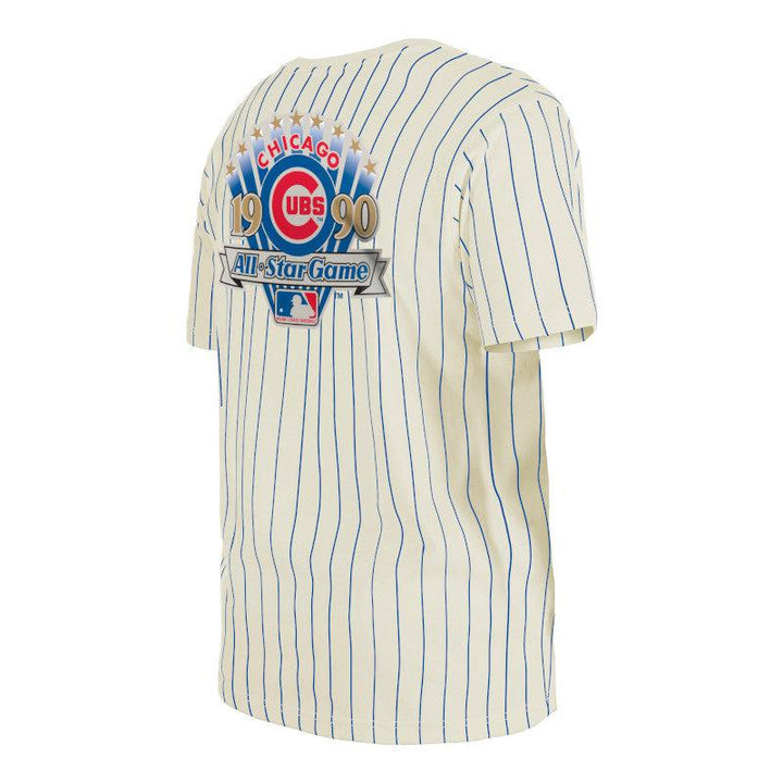 CHICAGO CUBS NEW ERA MEN'S PINSTRIPE ASG 1990 LOGO TEE