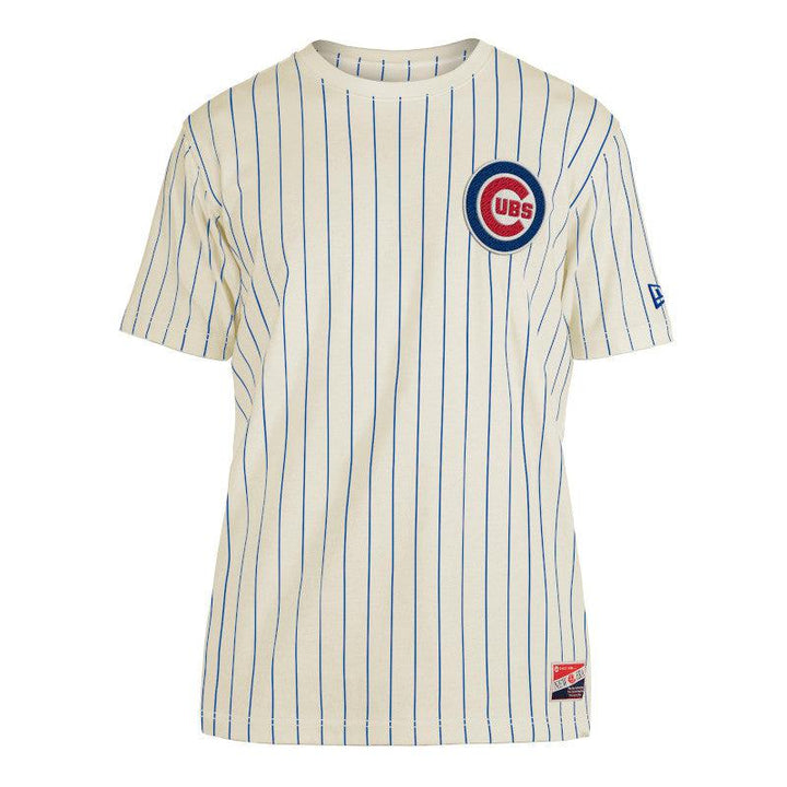 CHICAGO CUBS NEW ERA MEN'S PINSTRIPE ASG 1990 LOGO TEE