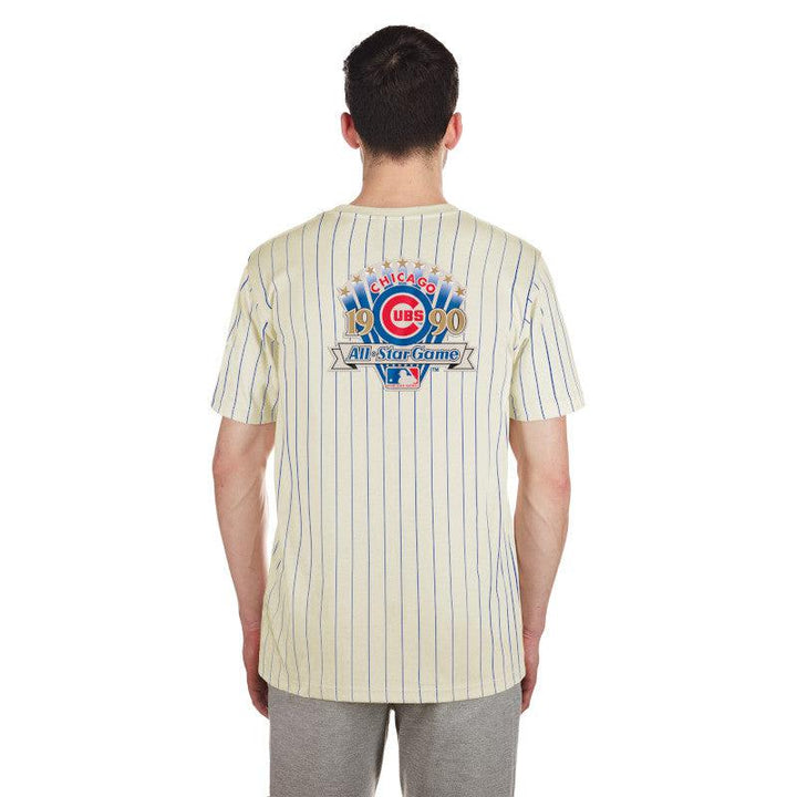 CHICAGO CUBS NEW ERA MEN'S PINSTRIPE ASG 1990 LOGO TEE