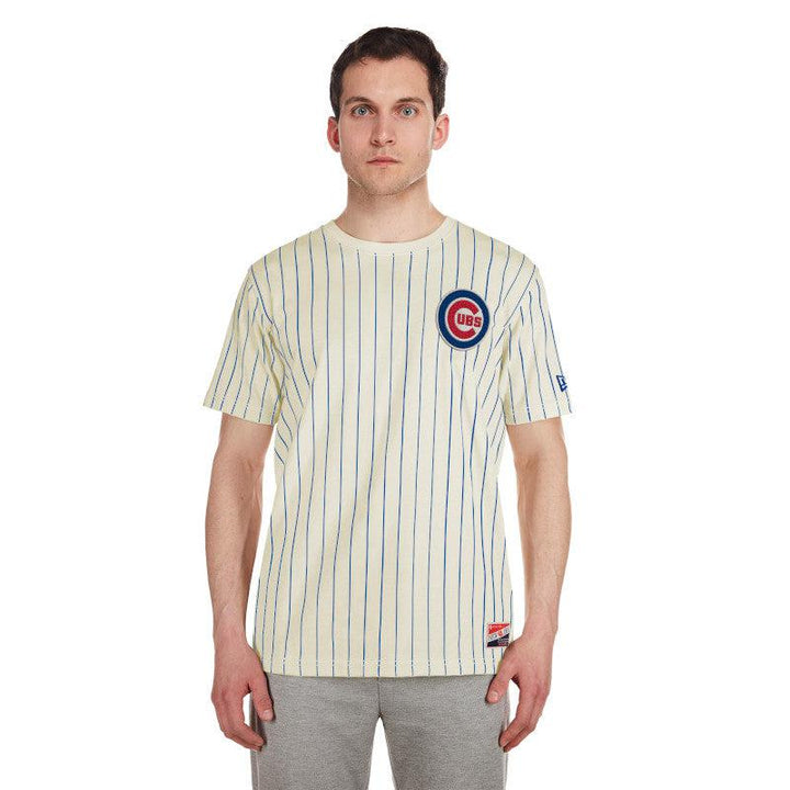 CHICAGO CUBS NEW ERA MEN'S PINSTRIPE ASG 1990 LOGO TEE